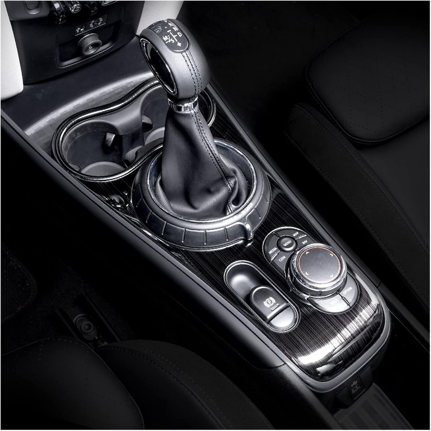 Car Central Control Panel Cover Gear Shift Box Trim Sticker Styling Accessories Compatible with Mini Cooper F54 Clubman F60 Conutryman 15-20 (Color : F60 Bright Silver)