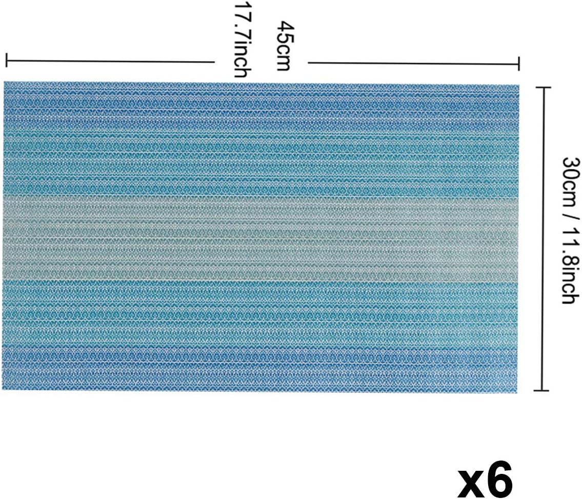 Get Special Price Placemats for Dining Table Set of 6,Christmas Thanksgiving Birthday Party Using,Washable Woven Vinyl Non-Slip Heat Resistant Kitchen Table Mats Easy to Clean