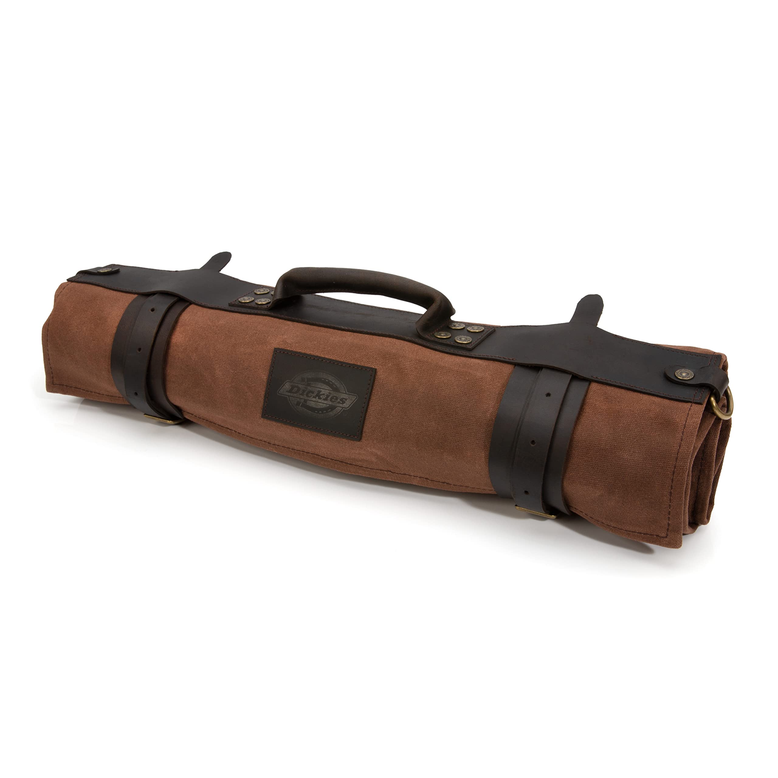 Dickies Large Chef Knife Organizer and Storage Roll, Waxed Canvas and Leather (57124)