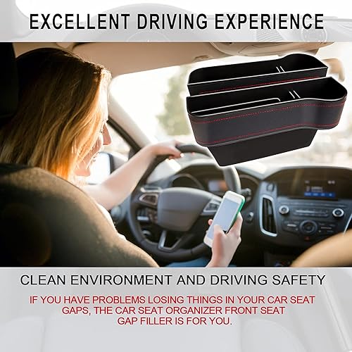 Miniatura 8 de Organizador de espacio para asiento de automóvil, paquete de 2 organizadores multifuncionales para asientos de automóvil, caja de almacenamiento