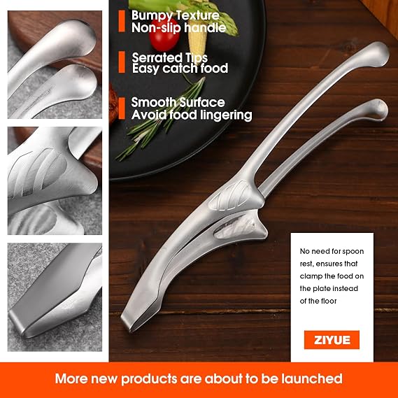5 Pcs BBQ Tongs Stainless Steel Korean Japanese Grilling Tongs Set