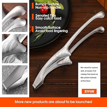 5 Pcs BBQ Tongs Stainless Steel Korean Japanese Grilling Tongs Set