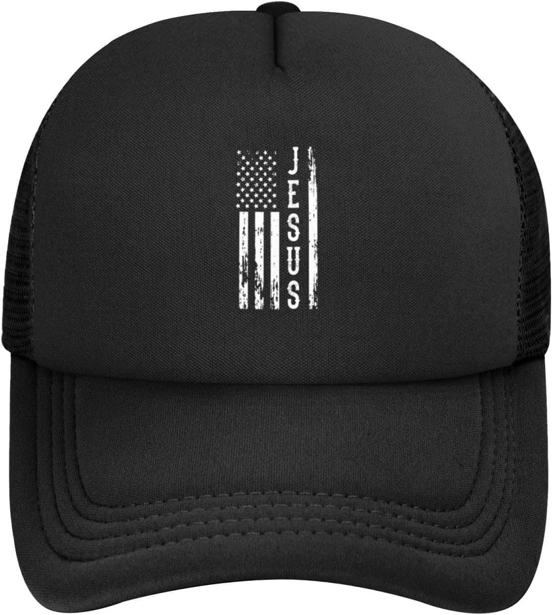Hats, Jesus Flag Trucker Hat Mesh Baseball Cap,Sun Cap for Men Women Dad Hat Black