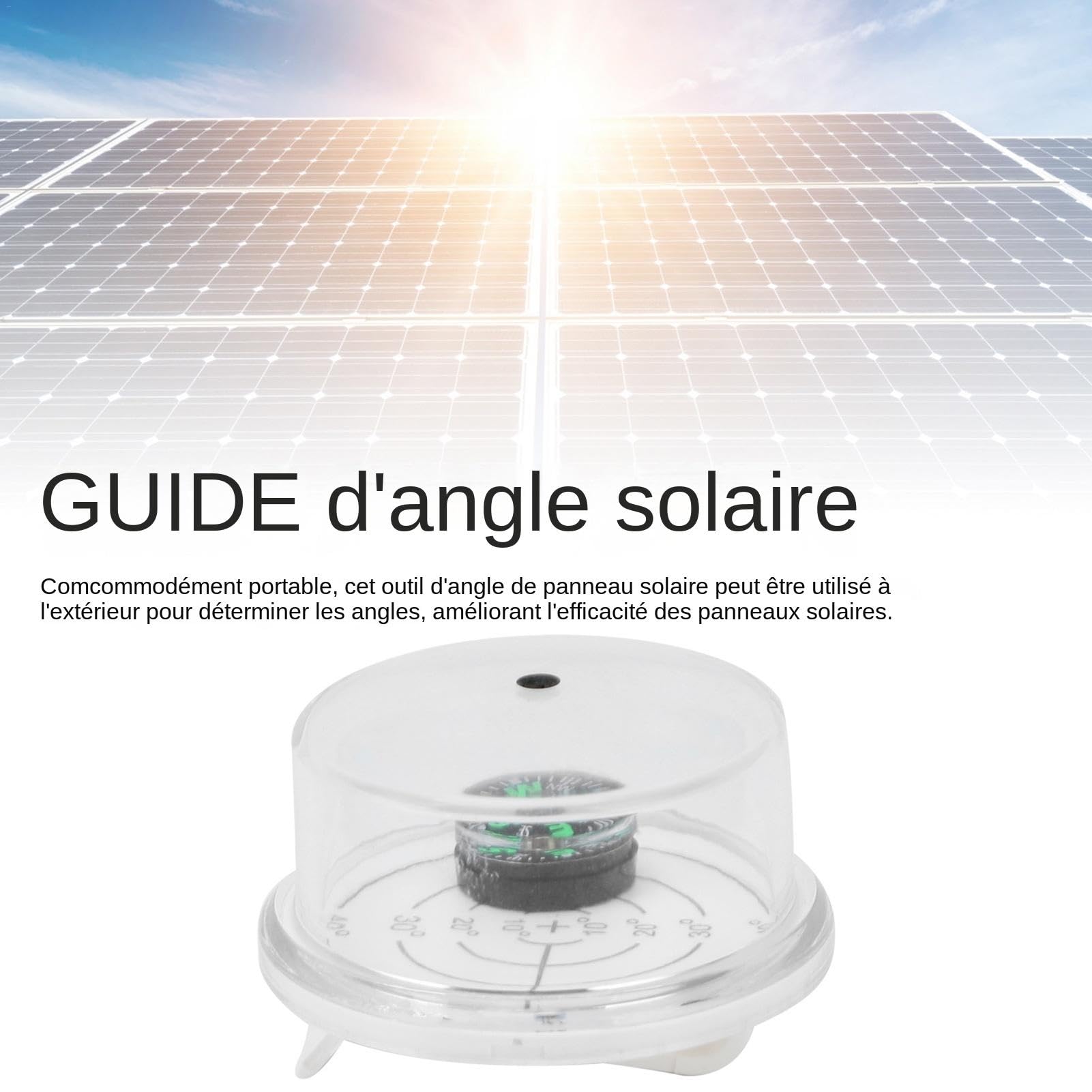 Guida ad angolo solare, inseguitore di pannelli solari | Guida alla ricerca di angolo solare impermeabile con bussola | Tracker solare per pannelli solari, per pannelli solari portatili