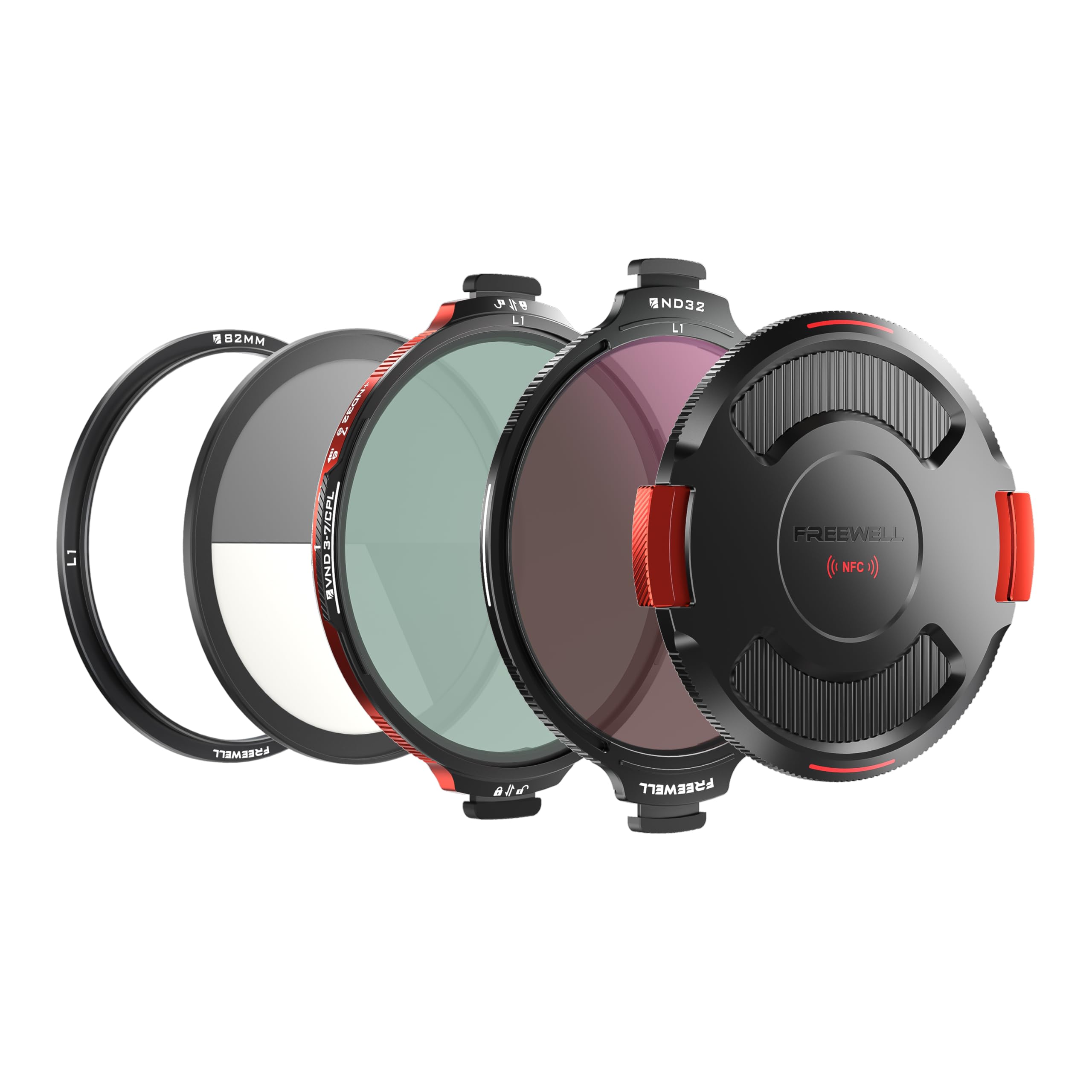 Freewell 82 mm L1 Real Locking VND/CPL Filter All Day Kit | hybrydowy VND/CPL 3-10 zatrzymuje się z ND32, optyka True Color, przyszłościowa konstrukcja dla profesjonalnych filmowców