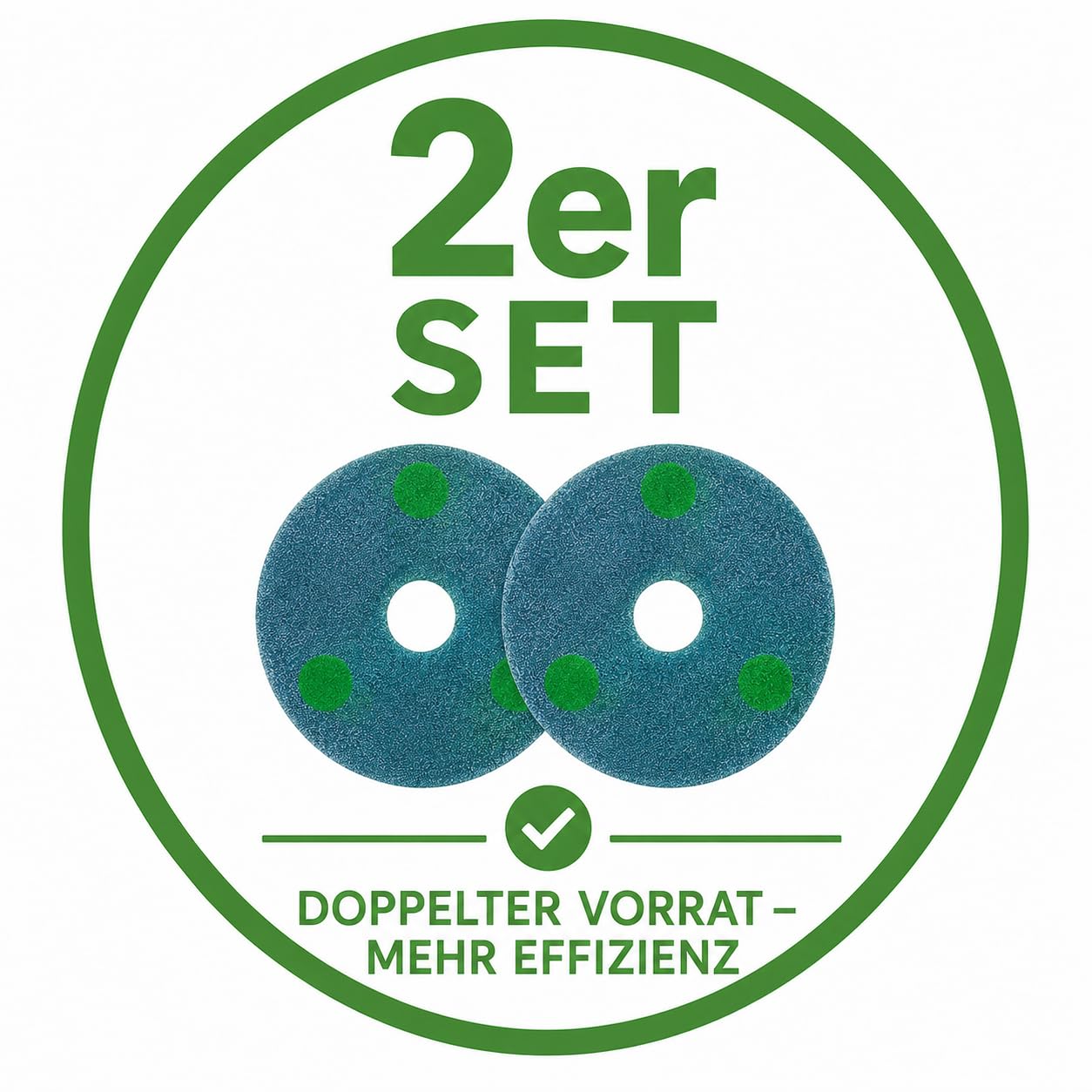 Profi-Diamantpad K3000 Grün (2er-Vorteilspack)-Blaues Polierpad für Einscheibenmaschinen|Zur Endpolitur & Hochglanz-Veredelung von Hartböden|Passend für Treibteller in 13",16",17"&20"Zoll (17 Zoll)