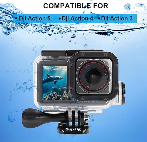 Miniatura 2 de Suptig Funda impermeable compatible con DJI Action 543, resistente al agua hasta 164 pies (164.0 ft)