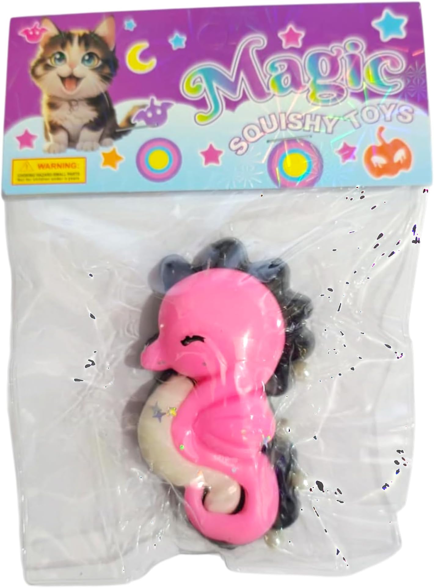 SHAKTISM Squishy Squeeze Toys for Kids and Adults, Stress Relief Soft PVC Fidget Toys, Cute Slow Rising Sensory Squishies for Anxiety, Party Favours and Gifts - Pack of 2Pc (Sea Horse)
