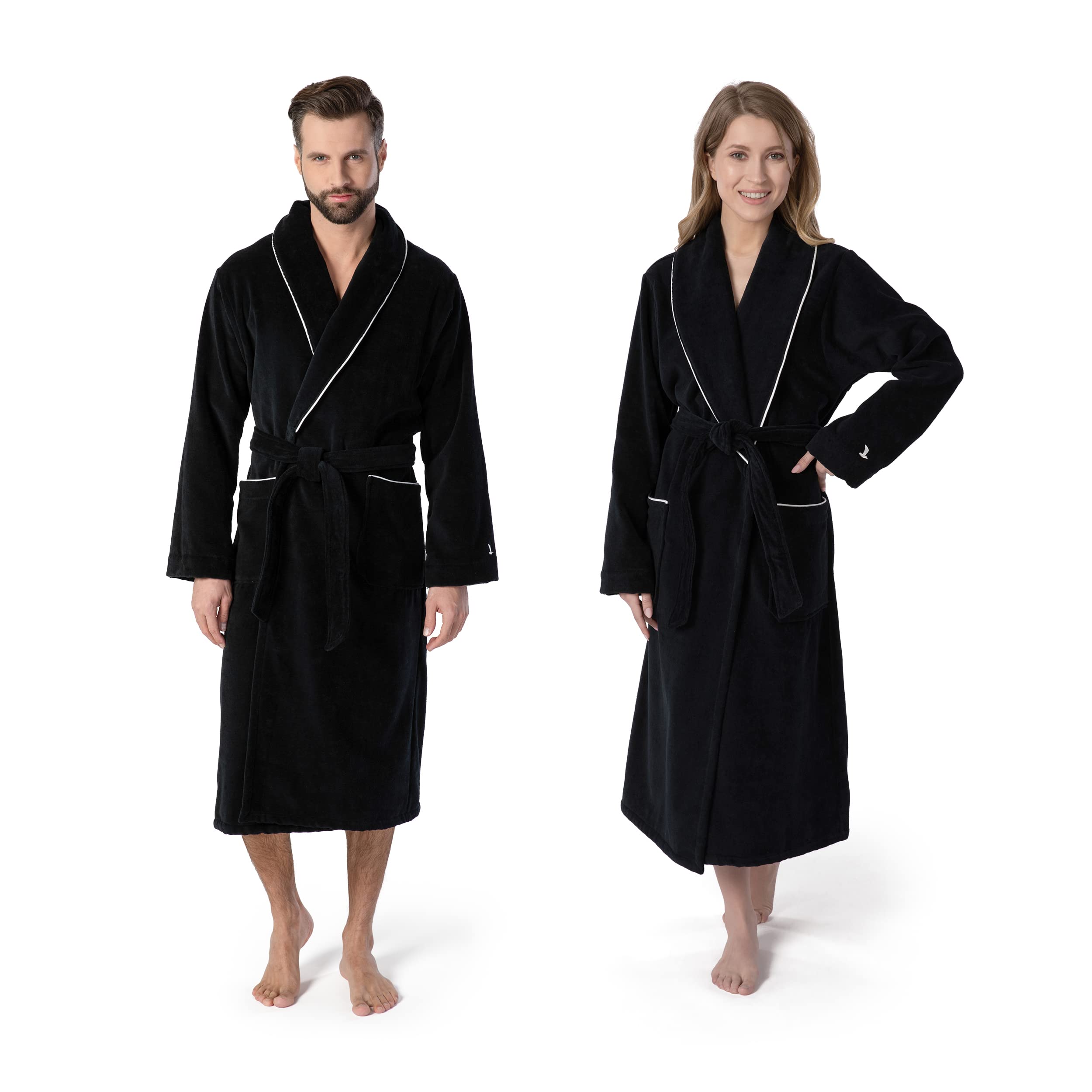 Möve Homewear 5864 Dressing Gown with Collar Black