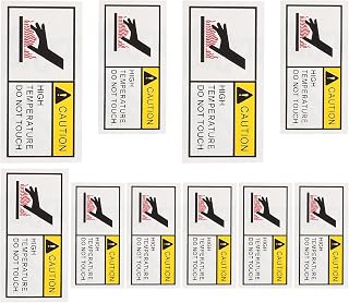 10pcs Vinyl Hot Surface Warning Stickers High Temperature Alert Labels Tear-resistant Caution Signs for Machinery Radiators Safety Compliance
