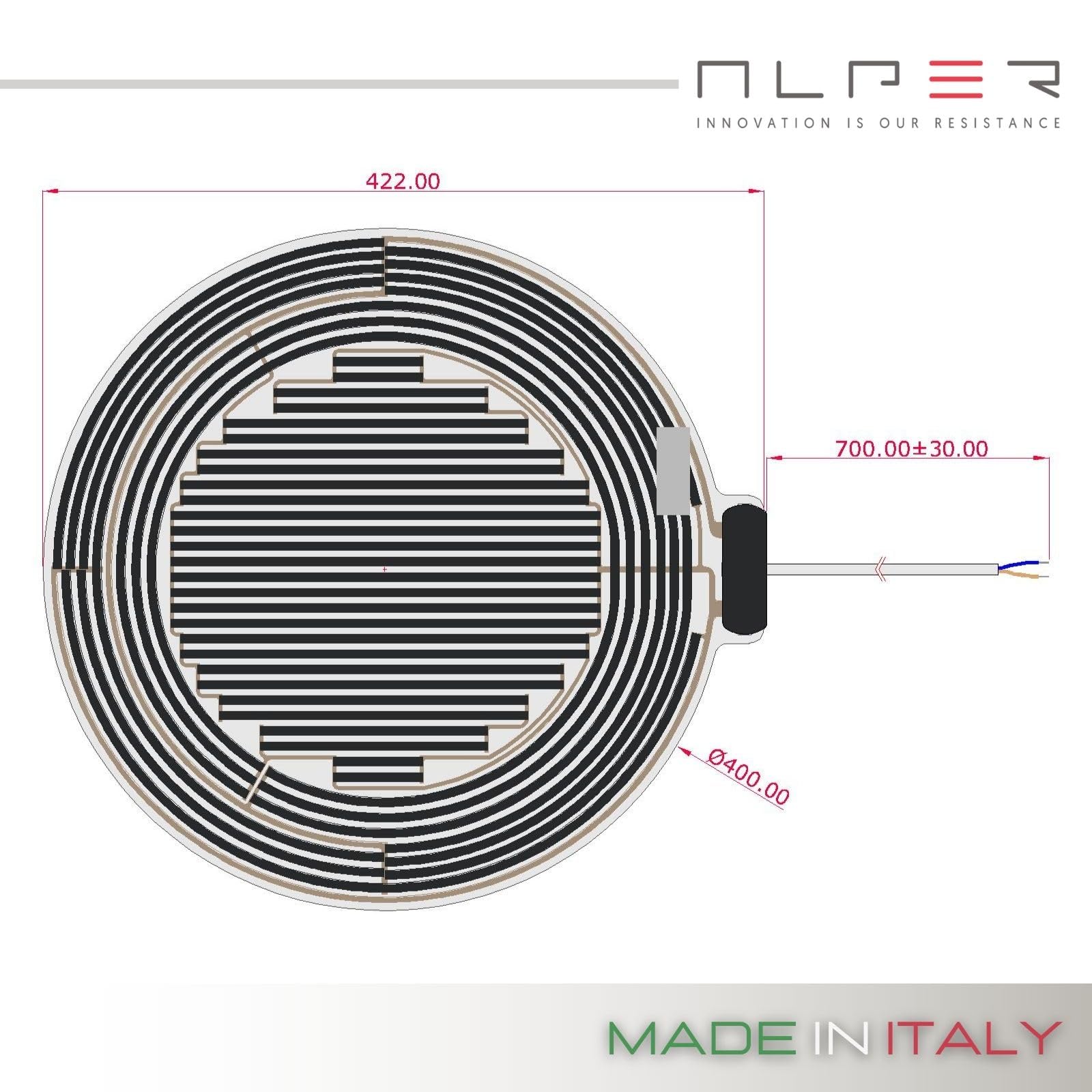 ALPER StopVapor rond 40cm Film chauffant miroir Electrique Anti-buée Autocollant Salle de bain 25W 230V