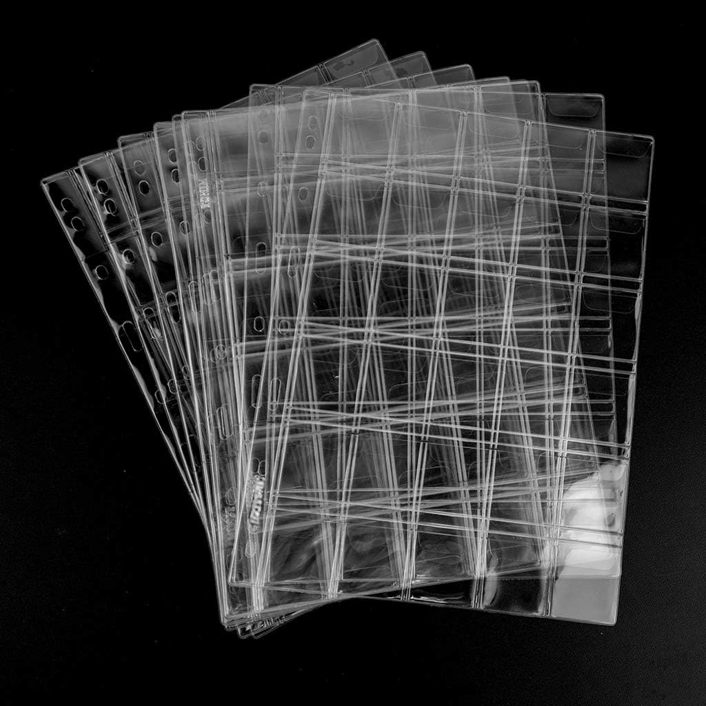 300 Pockets Coin Binders Pages - 1.38 inch Holders 10 pcs Loose-Leaf Sheets Acid-Free Collection Holders for Medallion Coin Stamp Currency Collecting Supplies 35x35mm / 1.38x1.38 inch CS03230