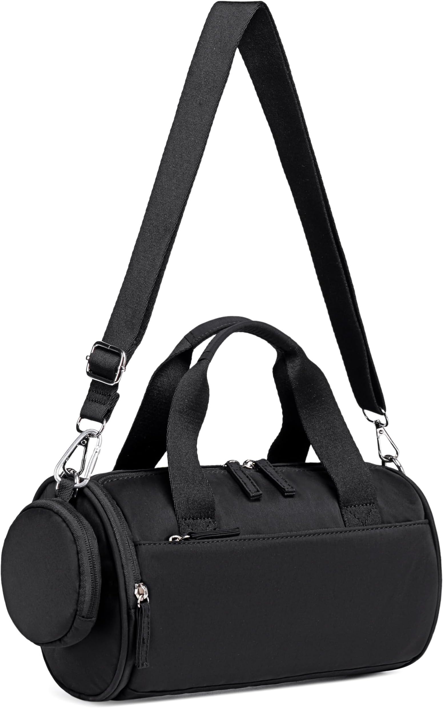 Mini Gym Bag for Women Girls Cute Small Duffle Bag 12'' with Multifunctional Pockets Workout Sport Bags Dance,Fitness,Yoga (Black)