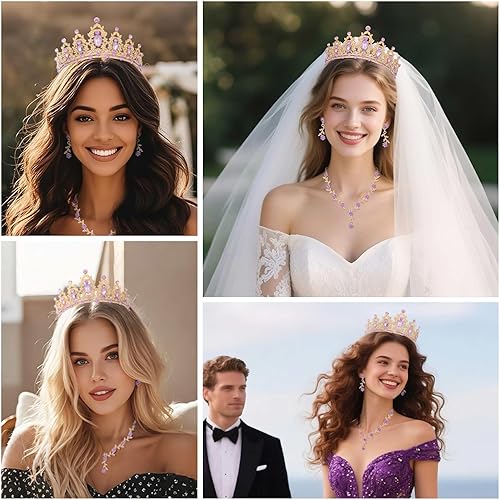 Miniatura 3 de Kamirola - Corona de reina y tiaras corona de princesa para mujeres y niñas, diademas de cristal para novia, princesa para bodas y fiestas (01)