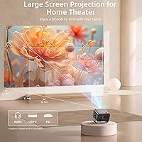 Vista 7 de Proyector inteligente con WIFI y Bluetooth, proyector portátil 800ANSI nativo 1080P aplicaciones integradas, proyector de película Keystone