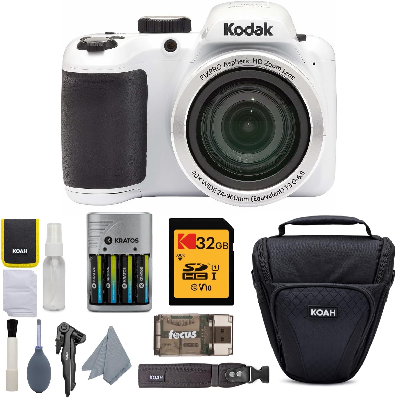 Kodak PIXPRO AZ401 40x Astro Zoom Digital Camera (White