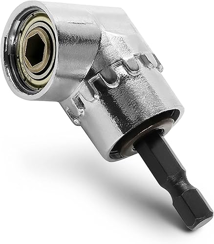 Destornillador de ángulo recto de 105 grados, adaptador de accesorio de extensión de taladro con enchufe magnético hexagonal de 1/4 pulgadas