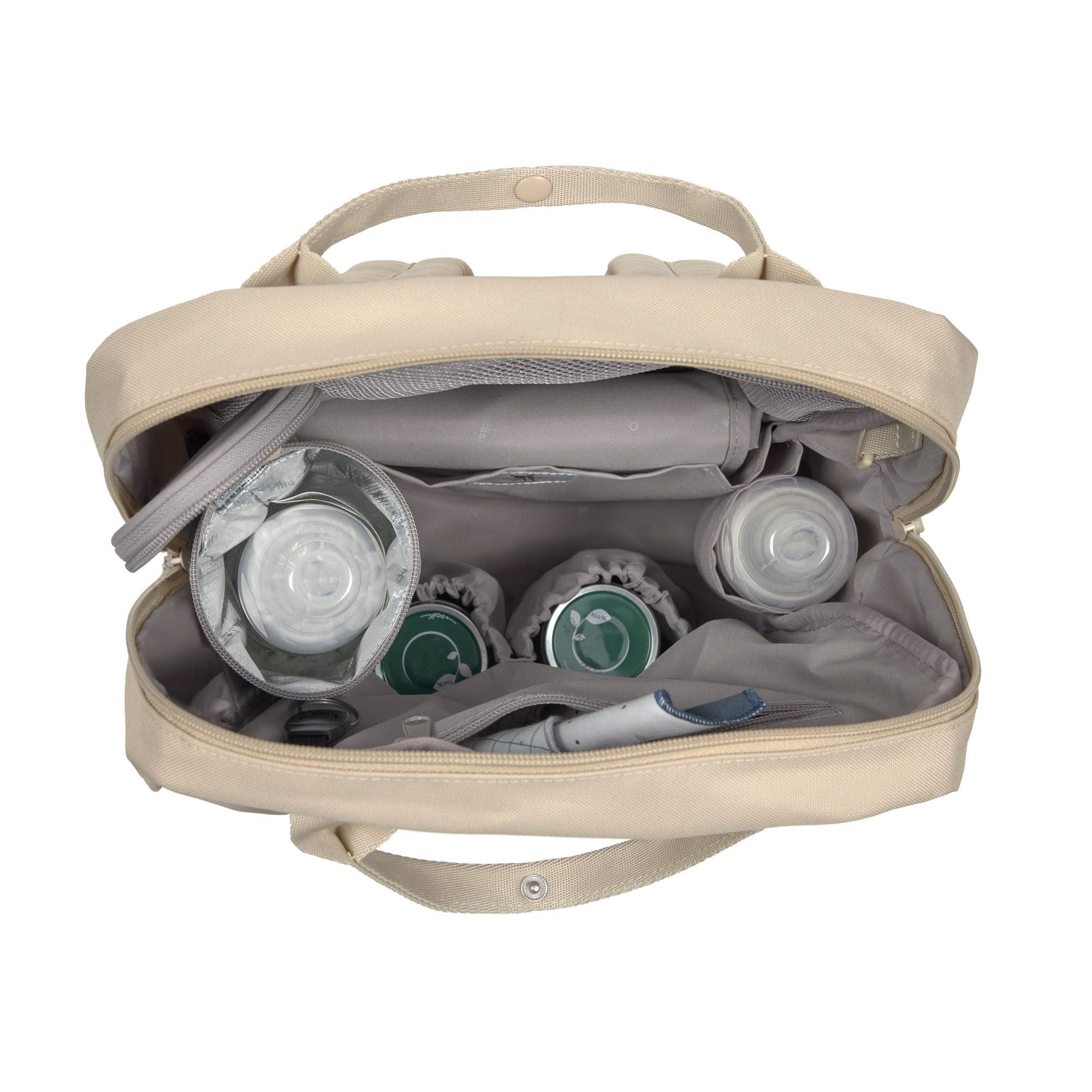 LÄSSIG Plecak do przewijania Torba do przewijania Plecak z przewijakiem, mocowanie do wózka dziecięcego, uchwyt na beron wyprodukowany w sposób zrównoważony/GRE Vividal Backpack Humus