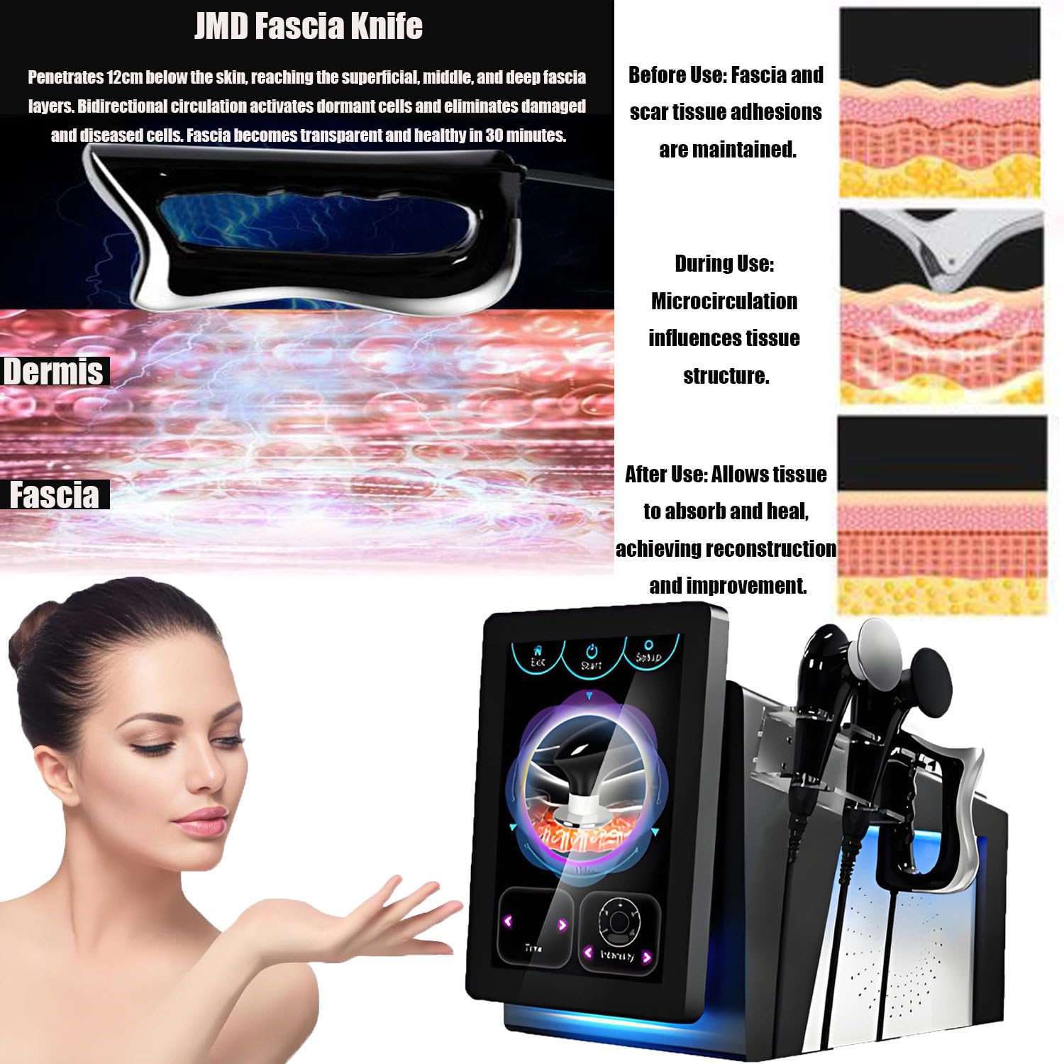 Dispositivo de radiofrecuencia para Lifting Facial y Corporal, reafirmación de la Piel, máquina de Adelgazamiento Corporal y reafirmación de la Piel, máquina de Terapia Tecar de 448k White