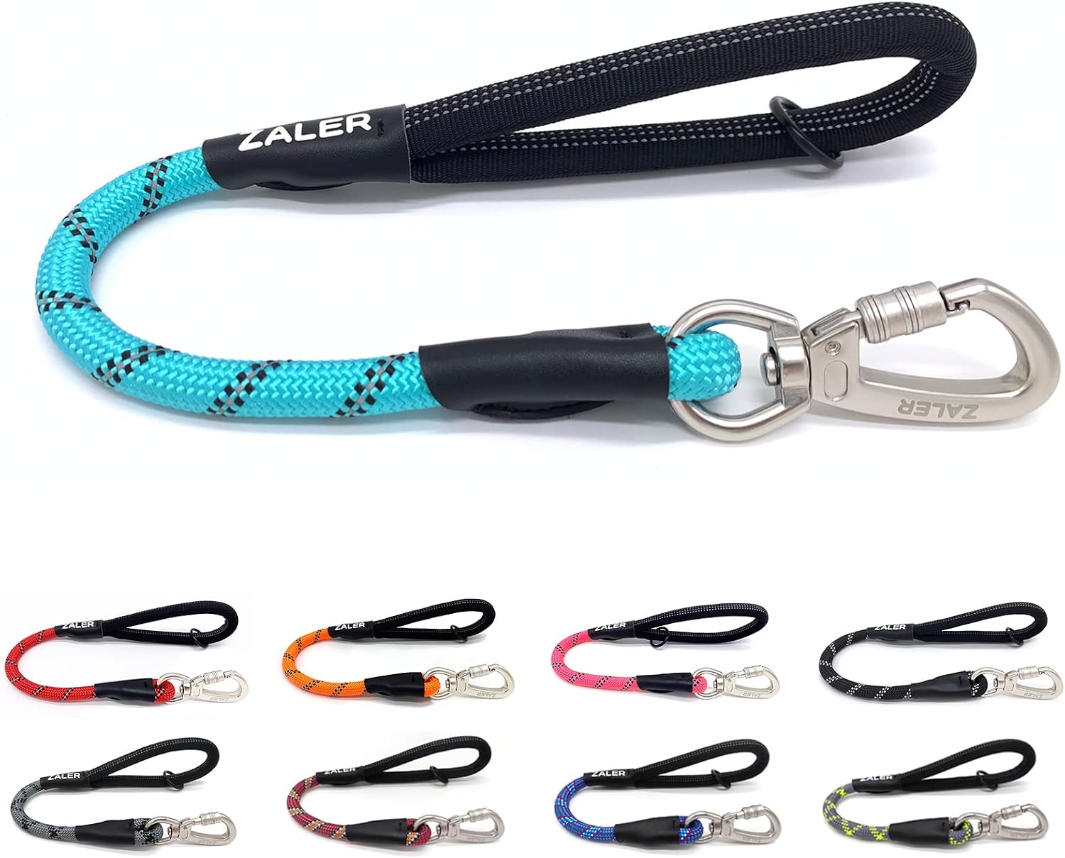 ZALER Short Dog Leash, 18 Inches Rope Traffic Leashes for Dogs, Reflective Dog Lead with O-Ring, Heavy Duty Leash for Large and Medium…