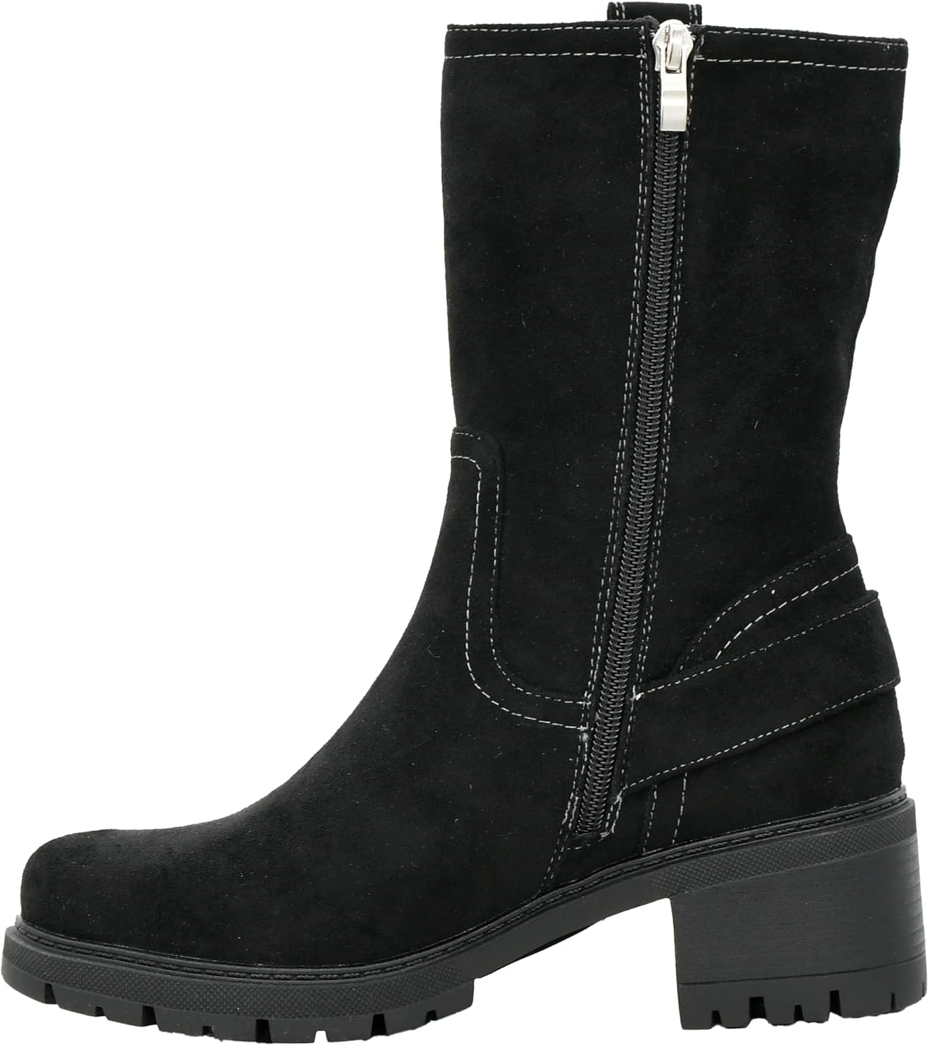 Corkys Footwear Hey Girl Womens Biker Babe Mid-Calf Heeled Boot - With Edgy Style, A Rugged Lug Sole, An Adjustable Buckle, And Comfy Cushioned Insoles