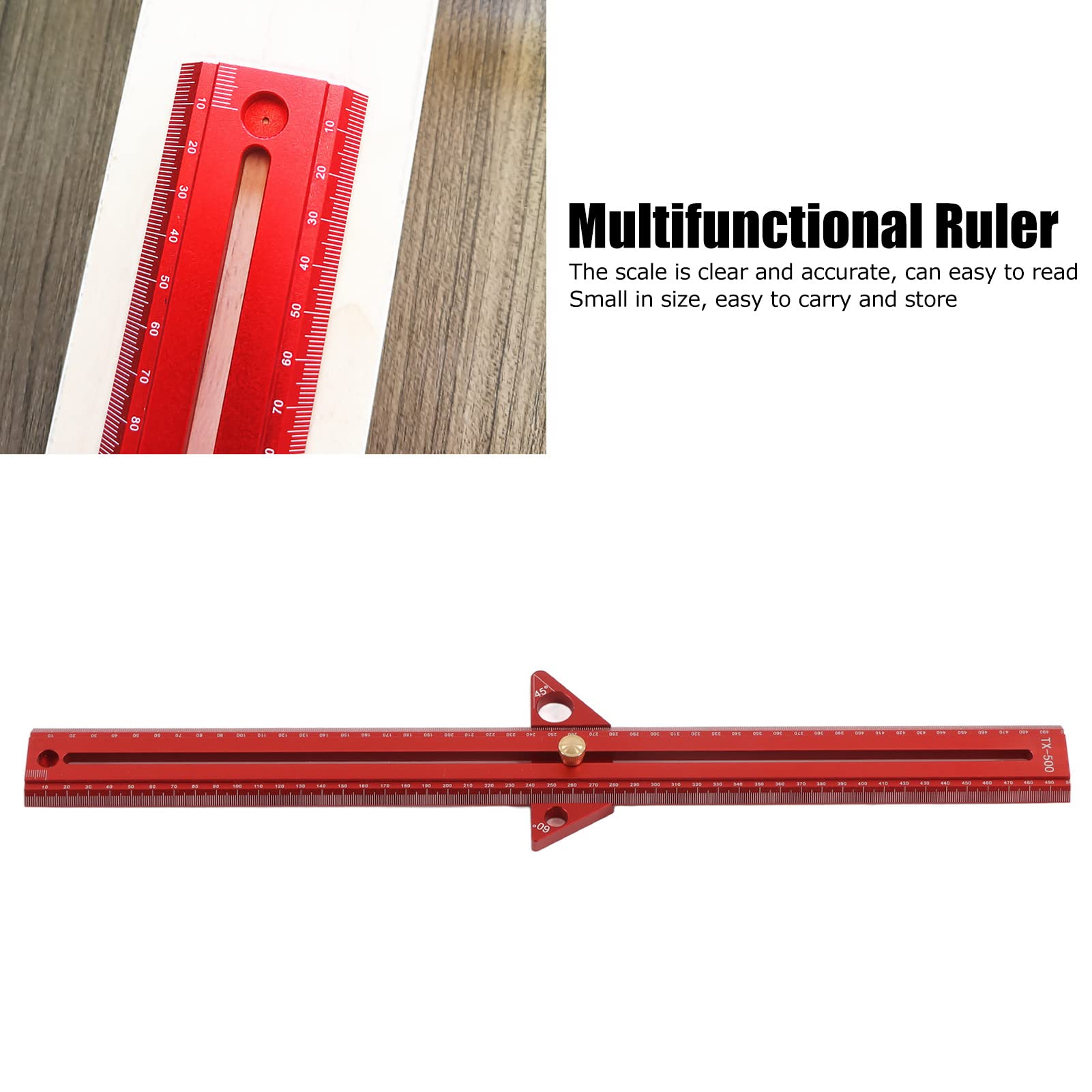 CHICIRIS T -trackwell -trackwel, Strumento di Misurazione Portatile Lineare Multifunzionale per Falegnami per Falegnami per (50 cm)