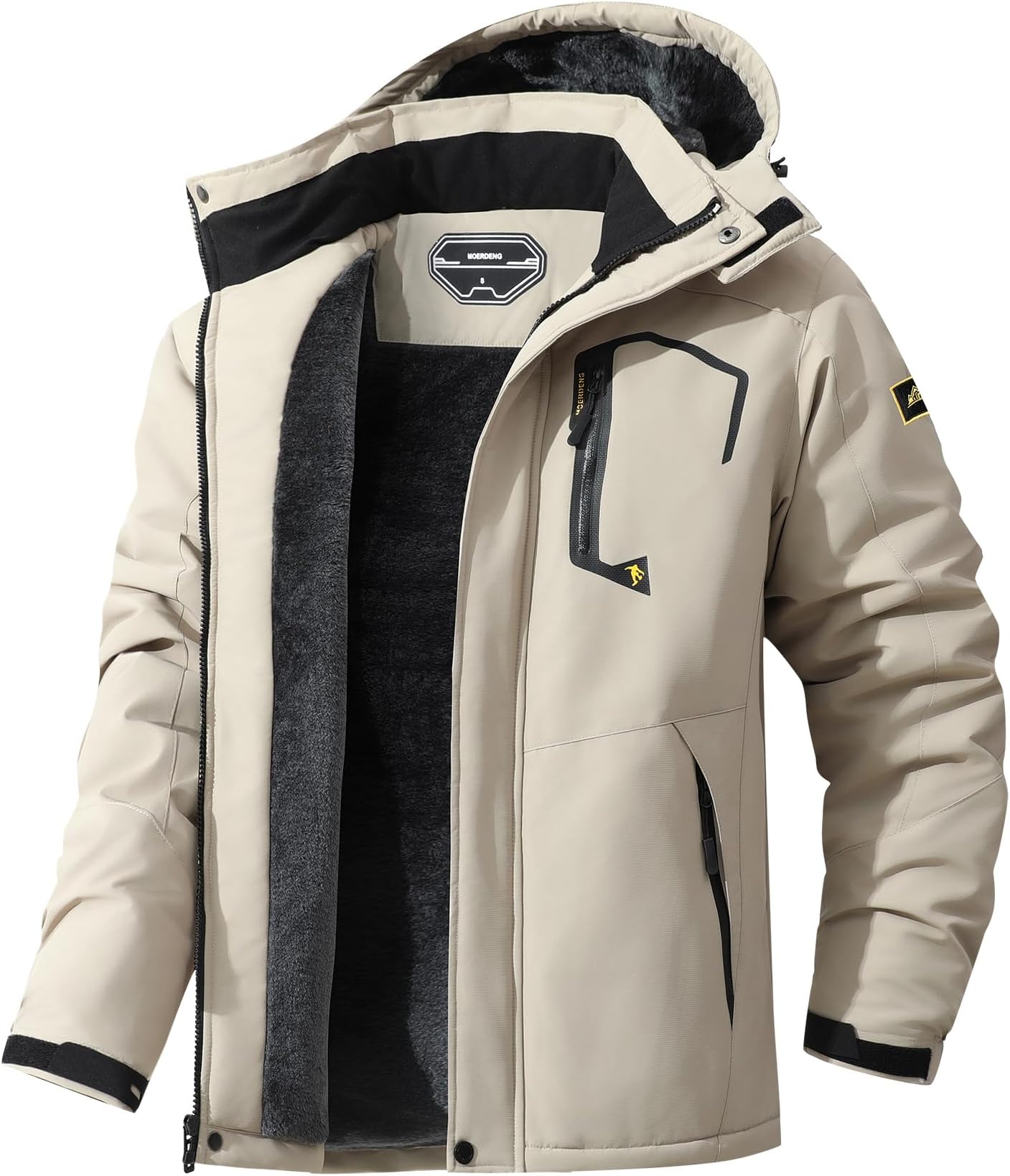 - Men's Ski Jacket Warm Winter Snow Coat Waterproof Mountain Windbreaker Snowboarding Jacket Hooded for Hiking Travel