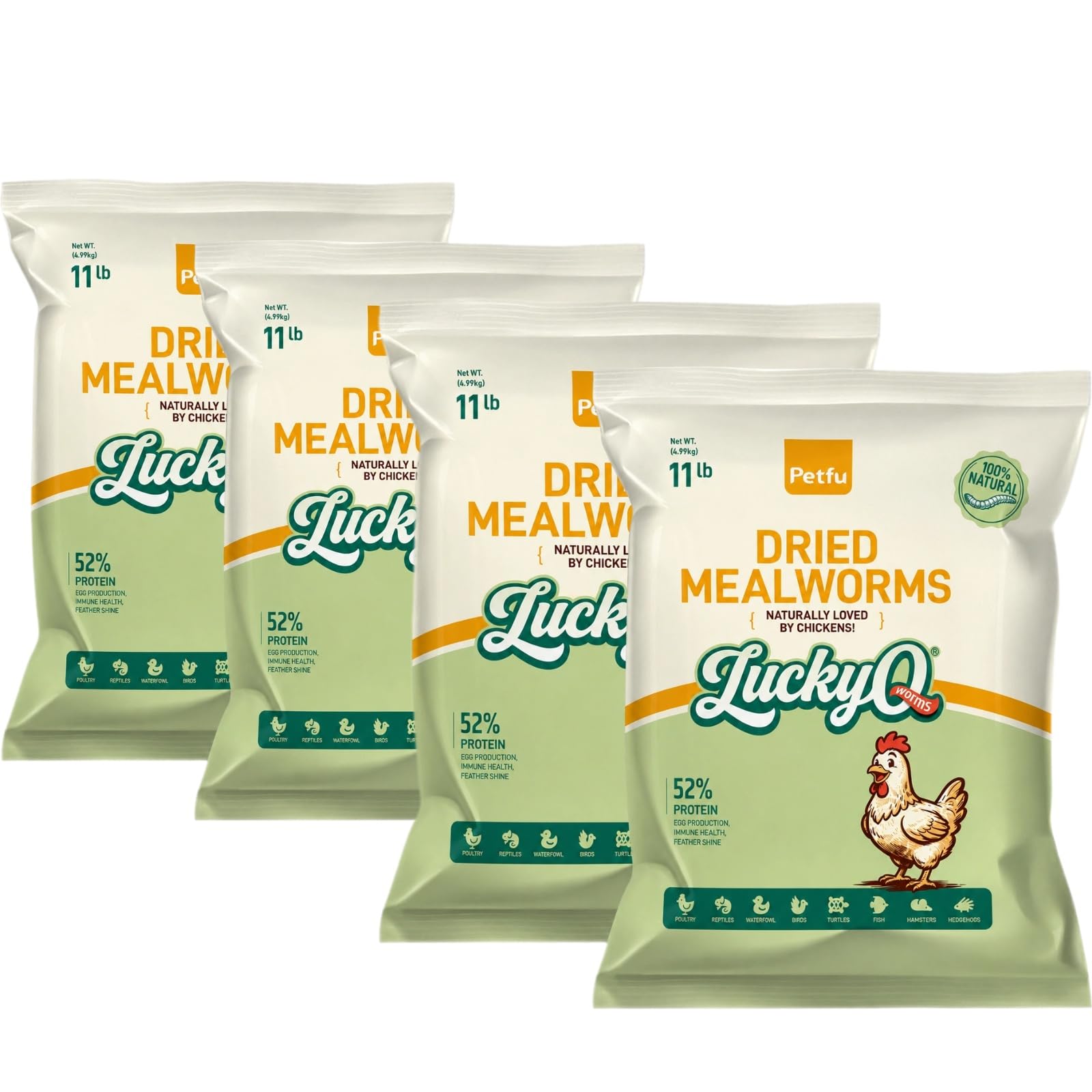 44lb Dried Mealworms for Chickens Duck High Protein Birds Treat