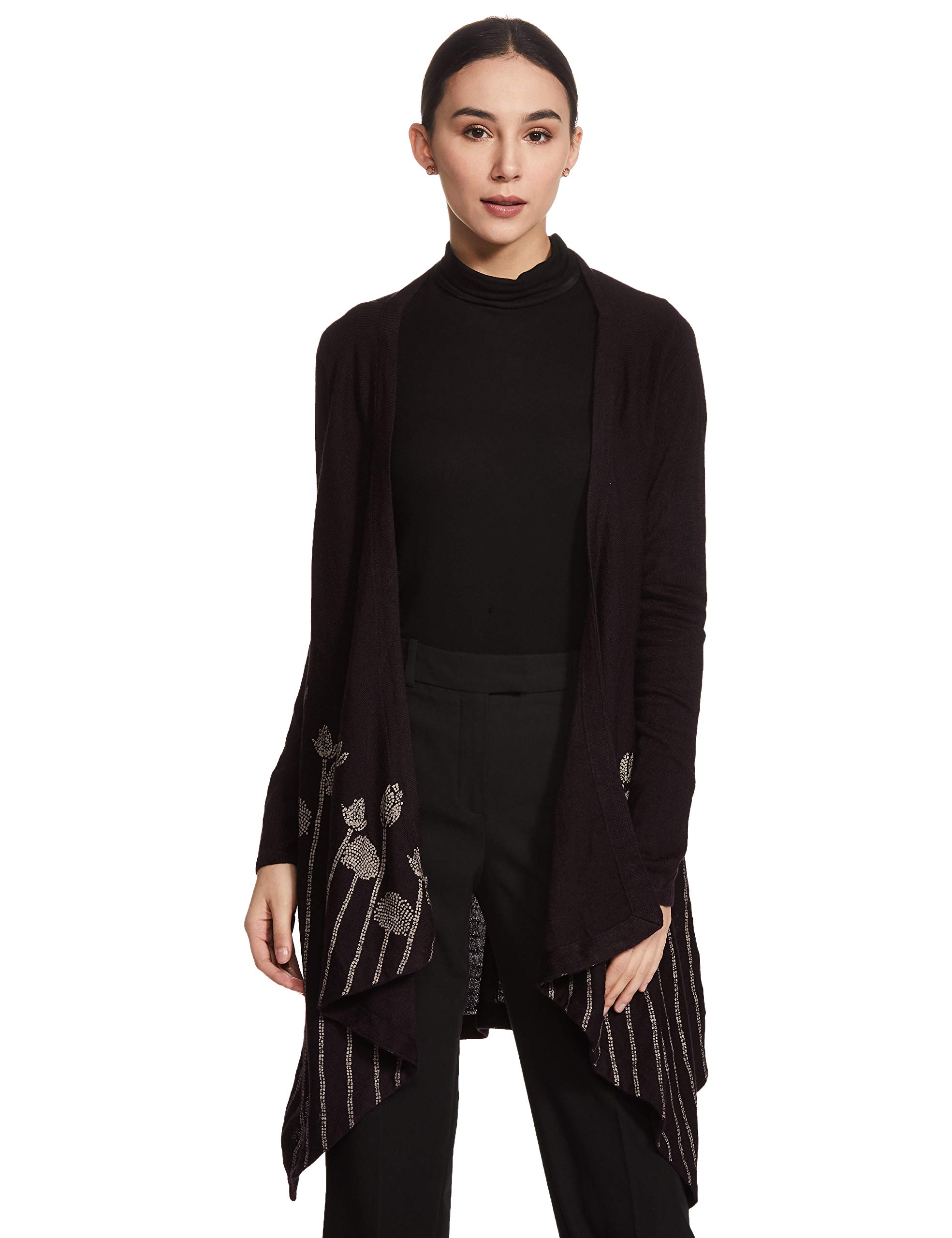 W for Woman Women's Synthetic A-Line Coat Jacket Standard Length