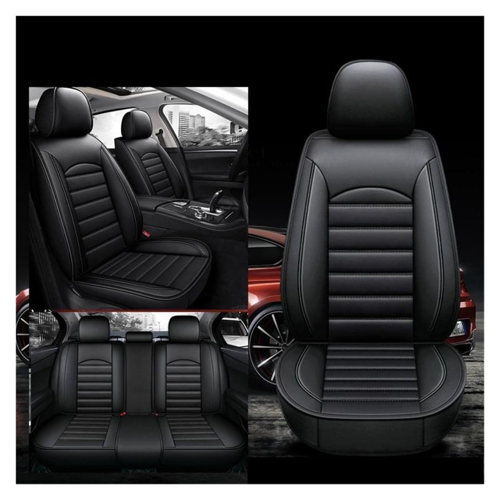 Leder Autositzbezüge Für Toyota Yaris Cross Hybrid 2021-2025,Autositzbezüge Universal Set,Herausnehmbar/waschbar,Sitzbezug Schonbezüge Sets,Universal in Stylish Design(E)
