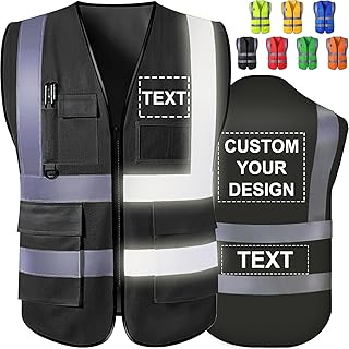 Custom Safety Vest High Visibility Reflective Personalized Vests with Logo Photo Pocket Zipper Customize Class 2 for Men Work