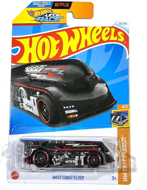 Hot Wheels Let's Race West Coast Flyer (negro) 2024 HW Fast Transit