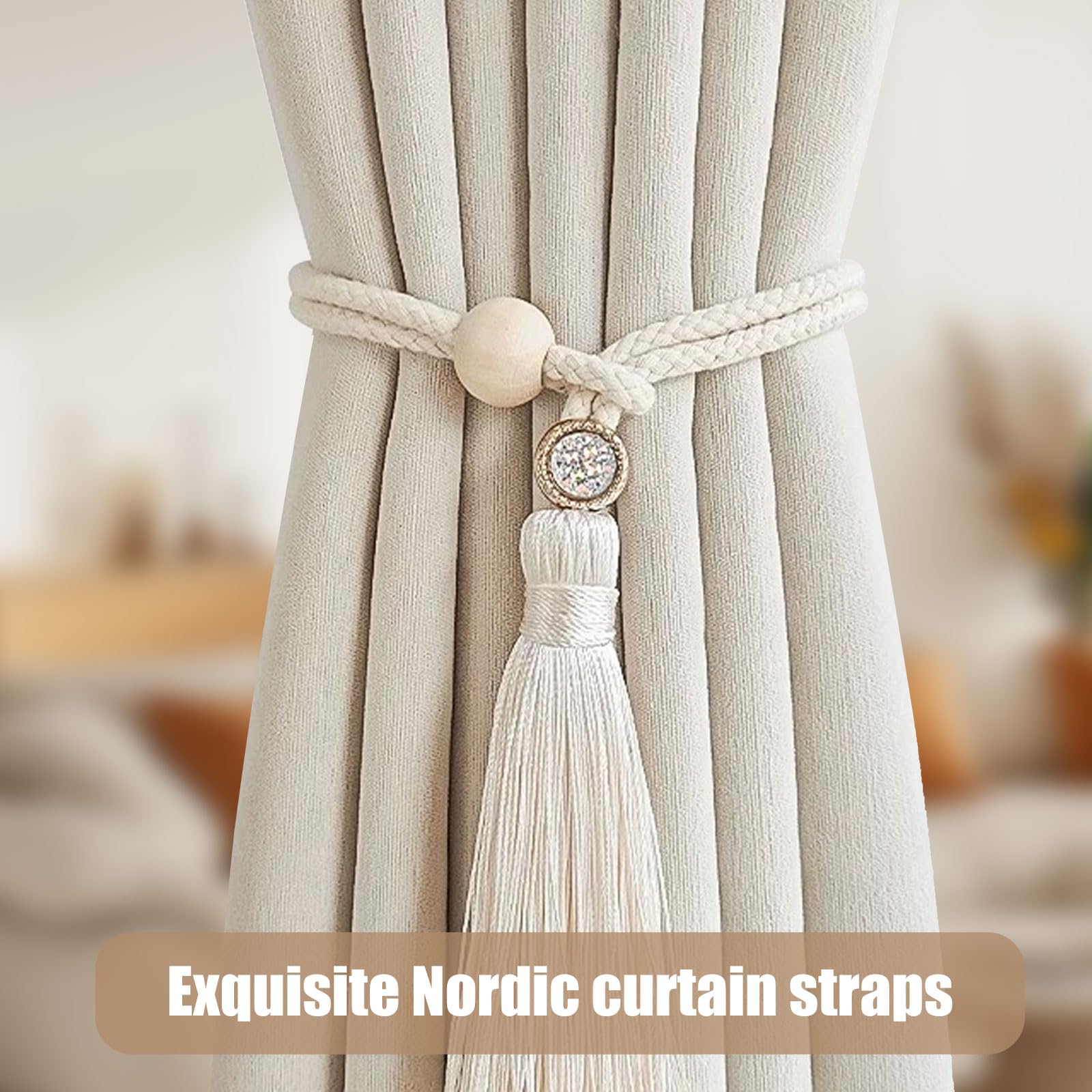 Embrasses à Rideaux - Non Spécifié - Lot De 2 - Magnétiques - Polyester - 39 Cm - Maison