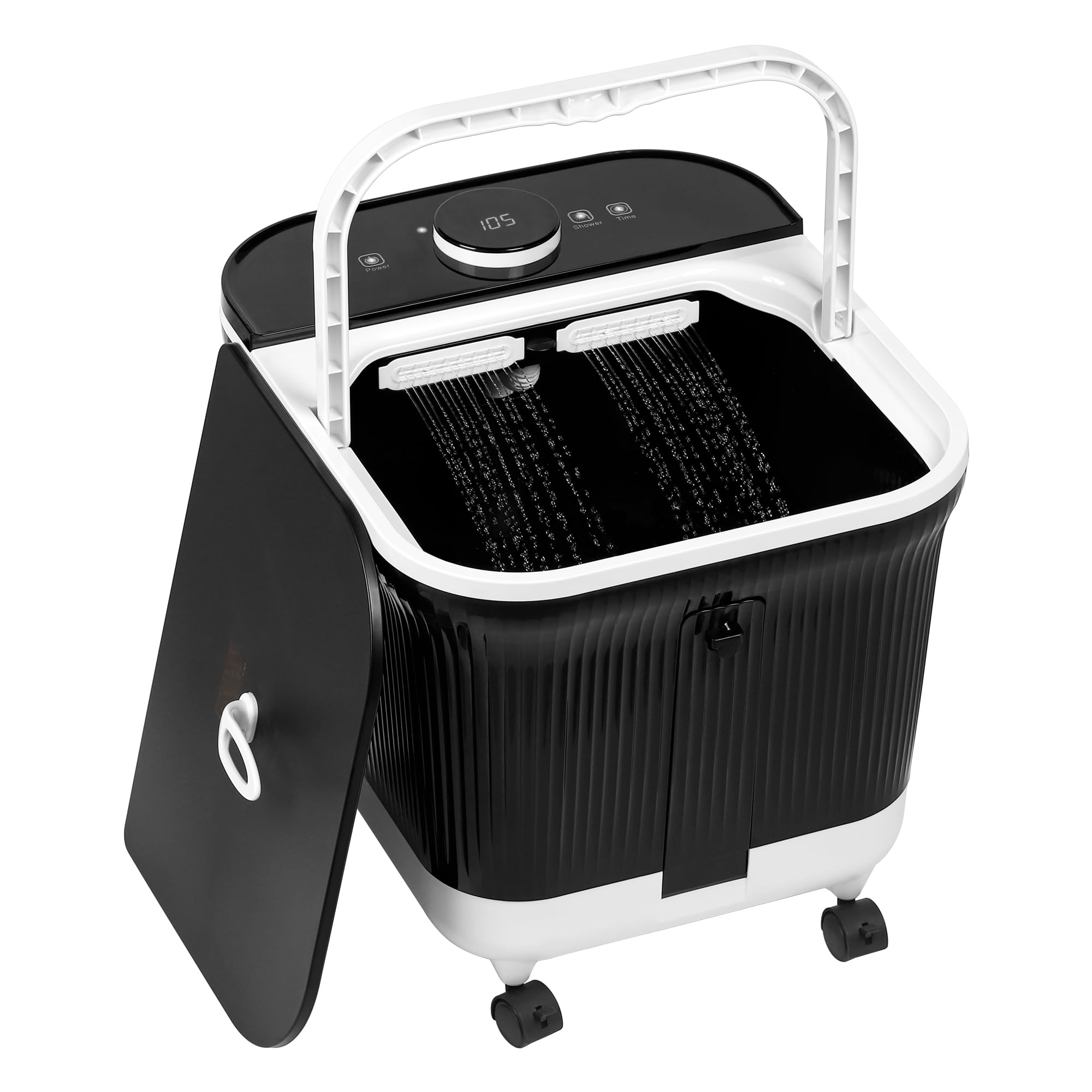 H&B LuxuriesFoot Spa Massager with Heat for Stress Relief, Feet Bath with Shower, Temperature Control, Timer and LCD Display, Ideal for Wife Mother Mom Father Husband, Black