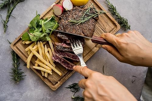 Miniatura 8 de Tramontina 13458052 Wood Cutting Board Churrasco Essential Medium 13458052 Lightweight Reversible Meat Tray with Groove Made in Brazil