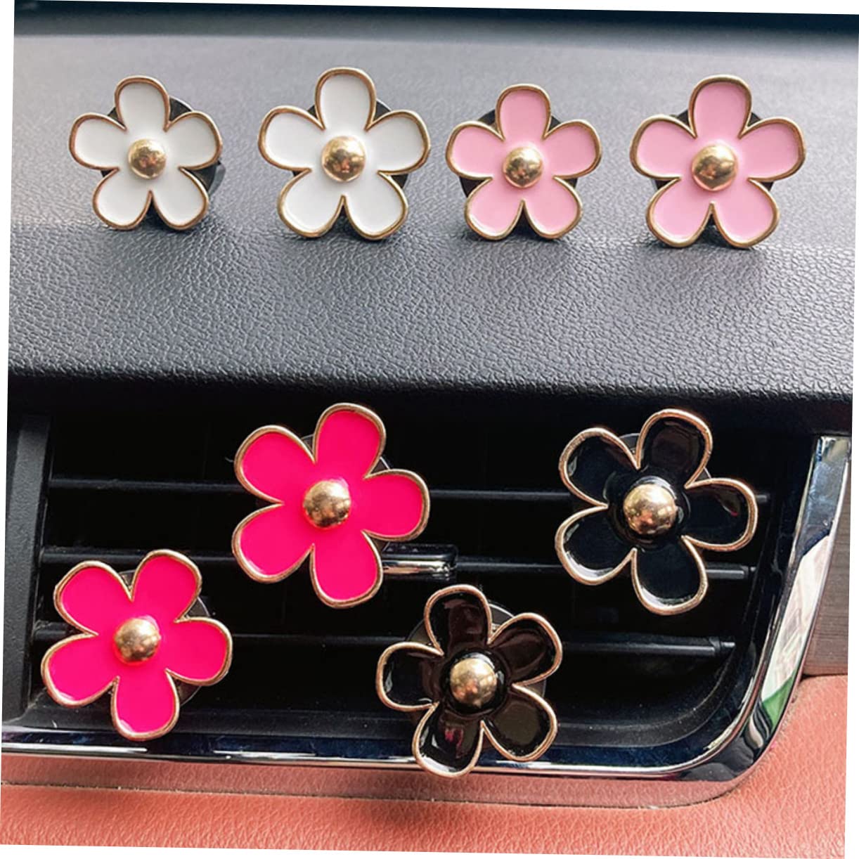 NUOBESTY 5 Sätze Auto- -blumen-luftclip Legierungs-blumen-auto- Klimaanlagen-steckdosenclip Stimmungsaufheller 6 Stück * 5