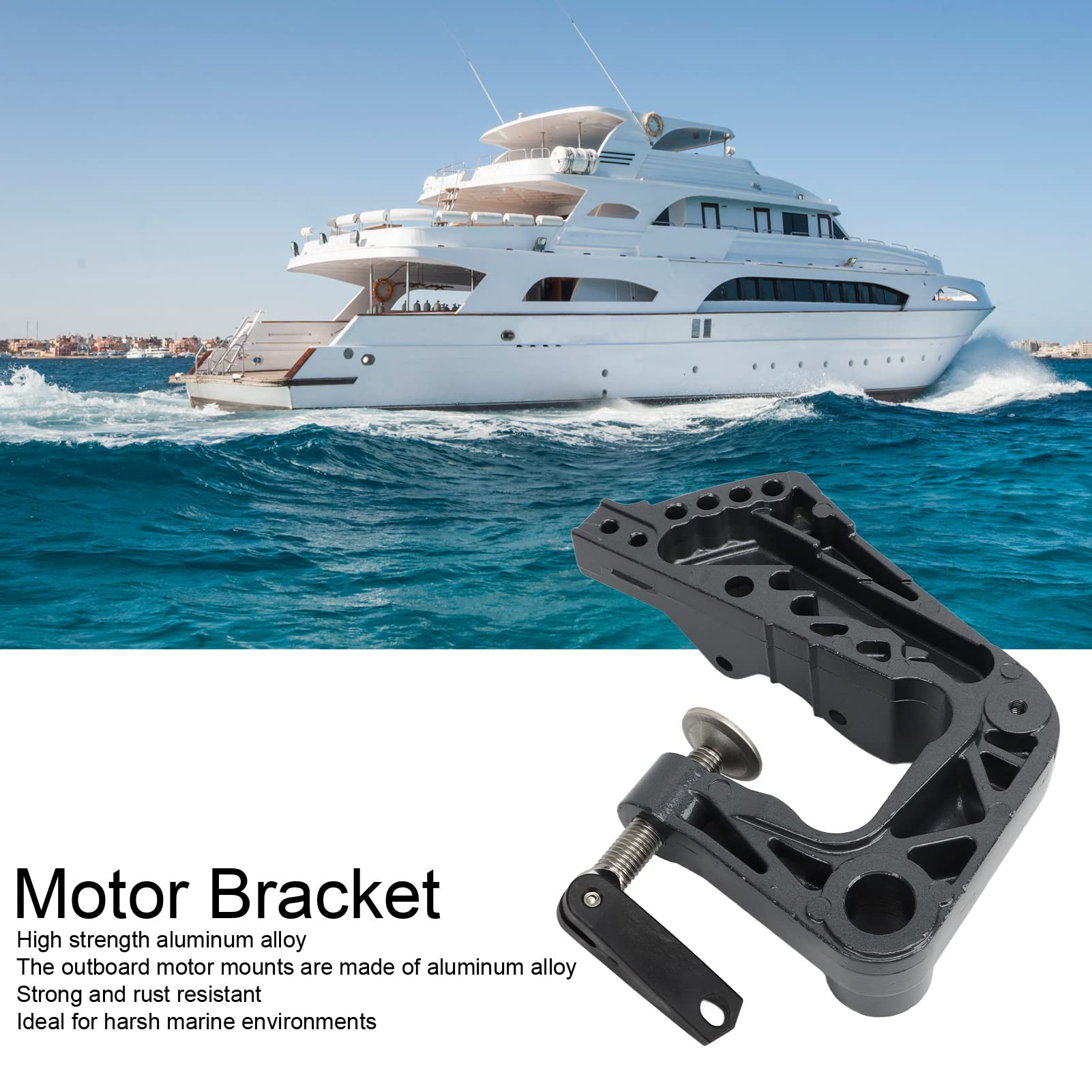 TANIQIACA Durably Aluminum Clamping Bracket for 9.9HP 15HP Outboard Motors - Marine Usage, Space Efficient