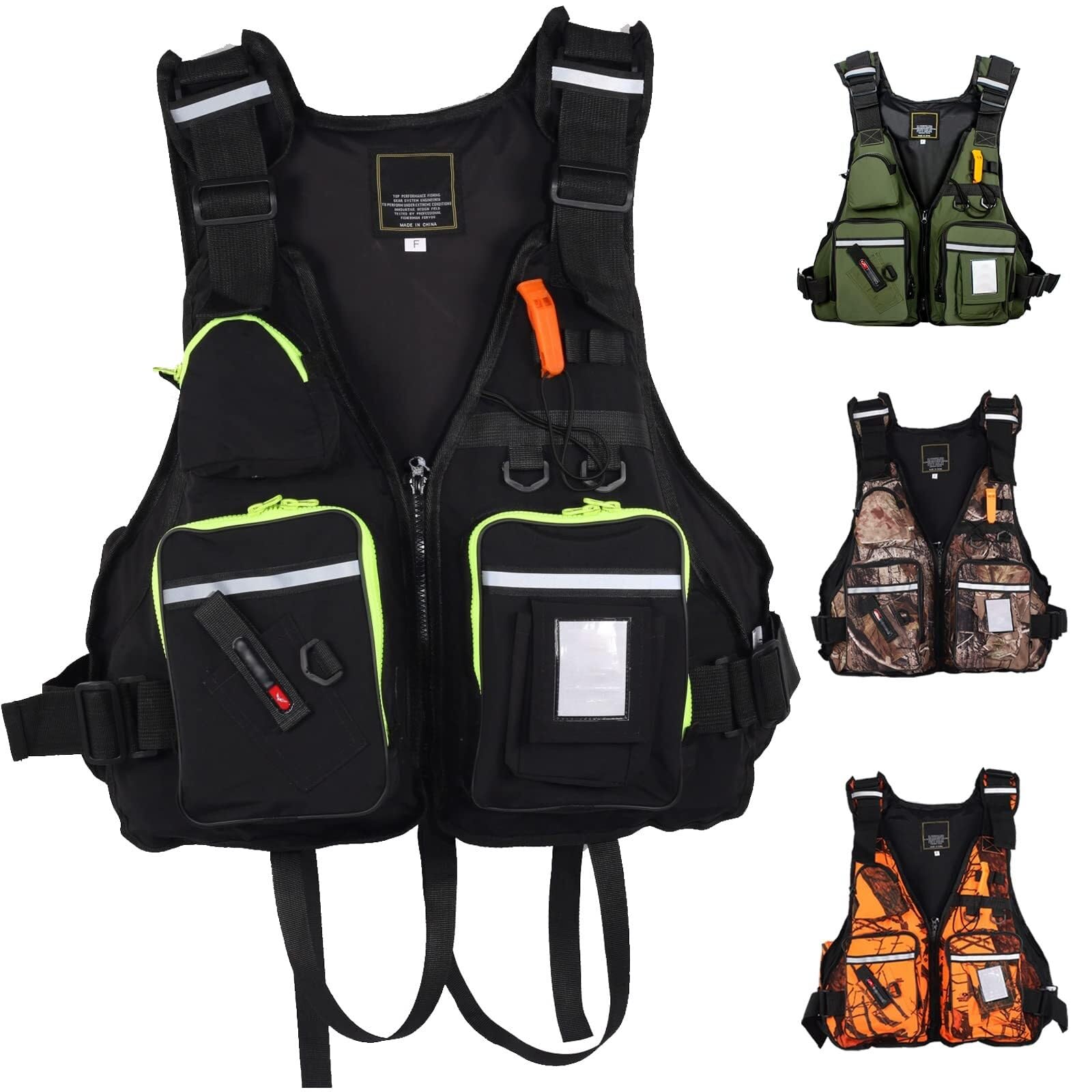 Giacca Kayka con Tasche e Fischietto for la Pesca in Kayak in Barca