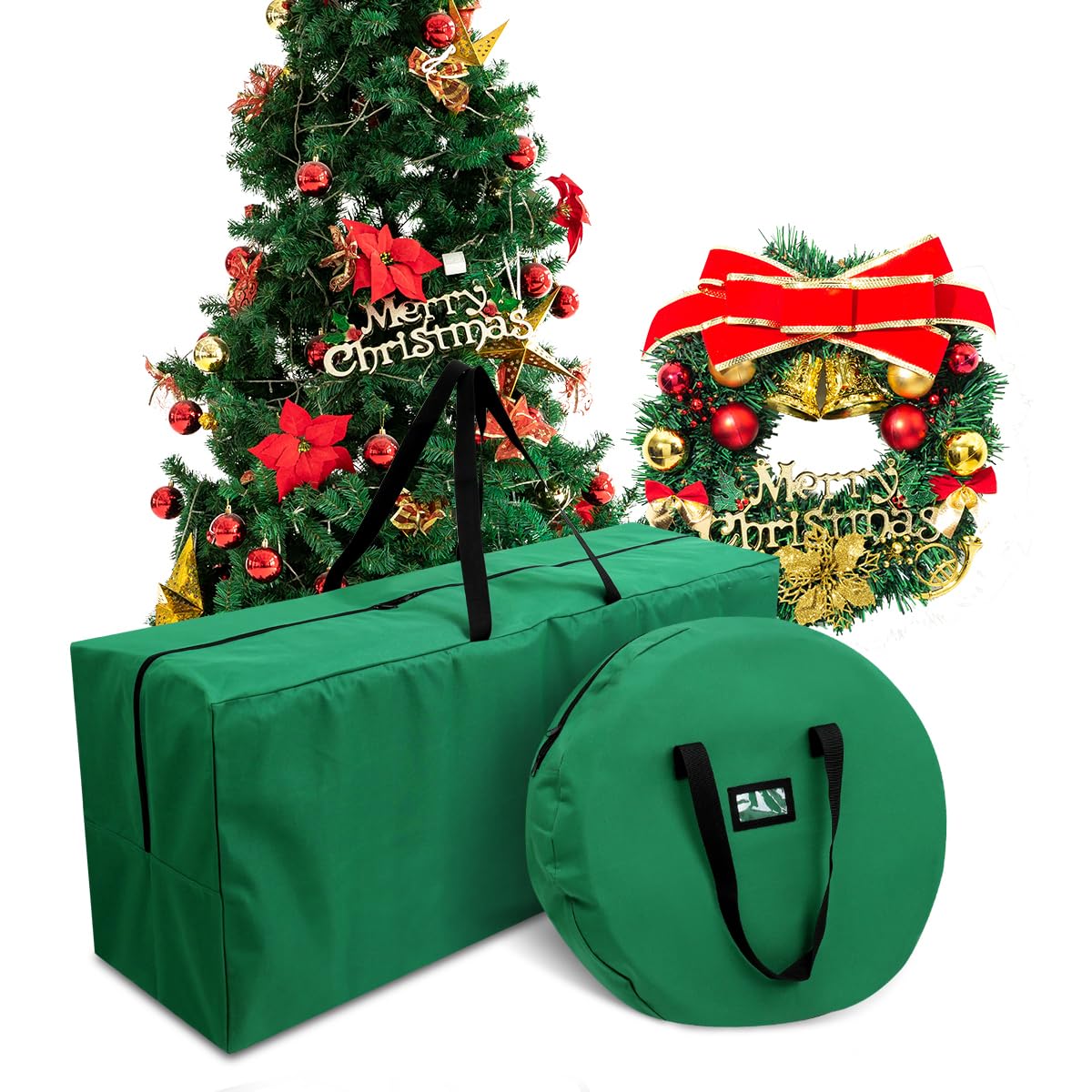 NUOBESTY Borsa portaoggetti in tessuto Oxford per albero di Natale, per organizzare le feste