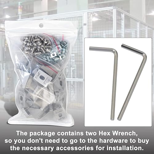Miniatura 6 de CheeMuii Kit de soporte de esquina 2020, 20 soportes de esquina, 40 tornillos hexagonales, tuercas deslizantes, arandelas y 2 llaves hexagonales