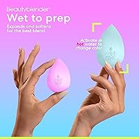 Vista 6 de Beautyblender® Esponja de maquillaje Wave Beauty Blender, espuma súper suave que mezcla fácilmente bases, polvos y cremas, fabricada en EE. UU.