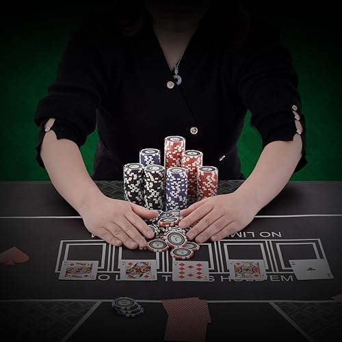 Miniatura 8 de VEVOR Juego de fichas de póquer, juego de 500 piezas de póquer, juego completo de juego de póquer con estuche de transporte de aluminio, fichas de