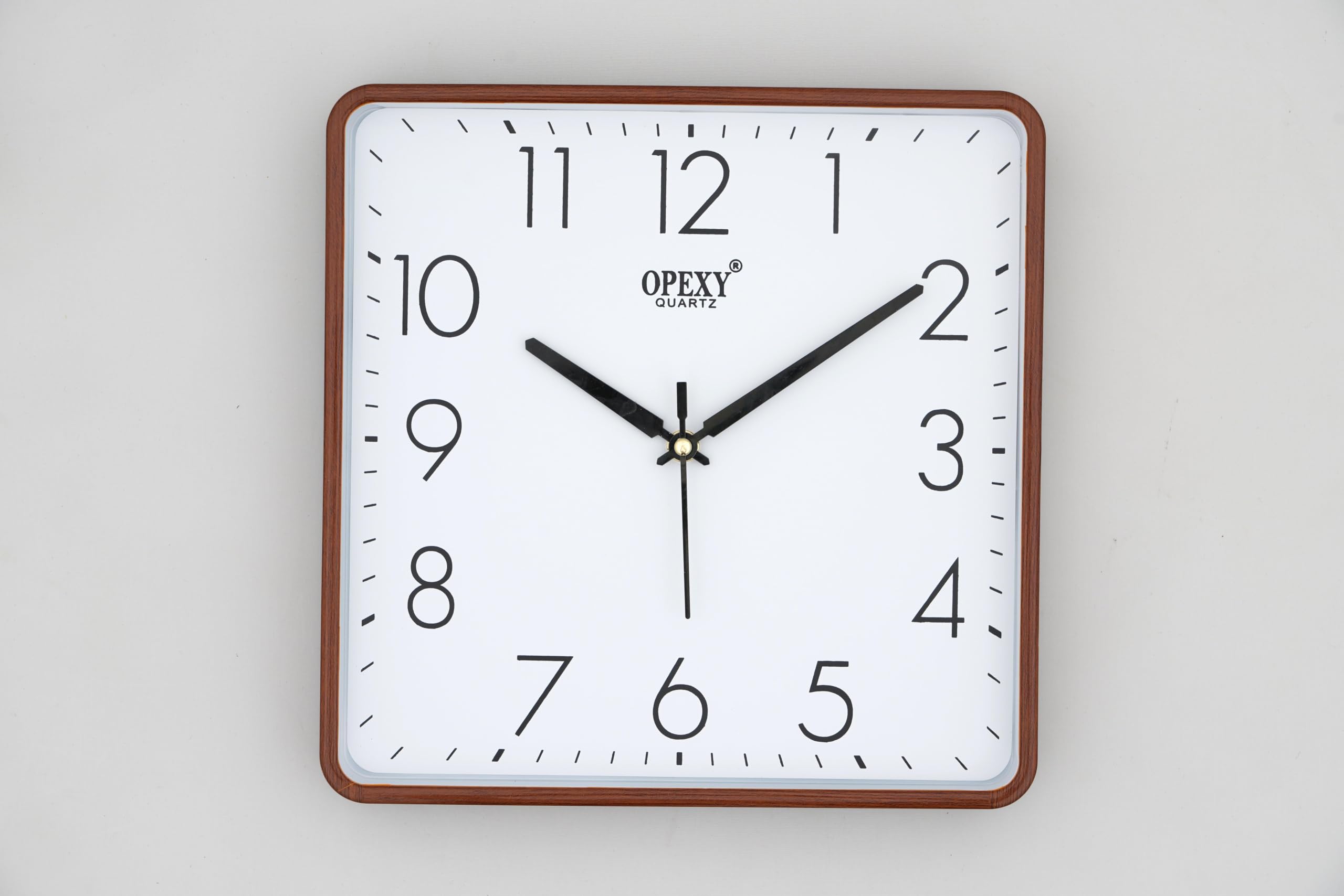 Square Quartz Wall Clock, Silent Analog Wall Clock with Slim Lightweight Design, Easy-to-Read Numbers, Modern Decorative Clock for Living Room, Bedroom, Office & Kitchen, 10 Inch, Light Wood-image-1