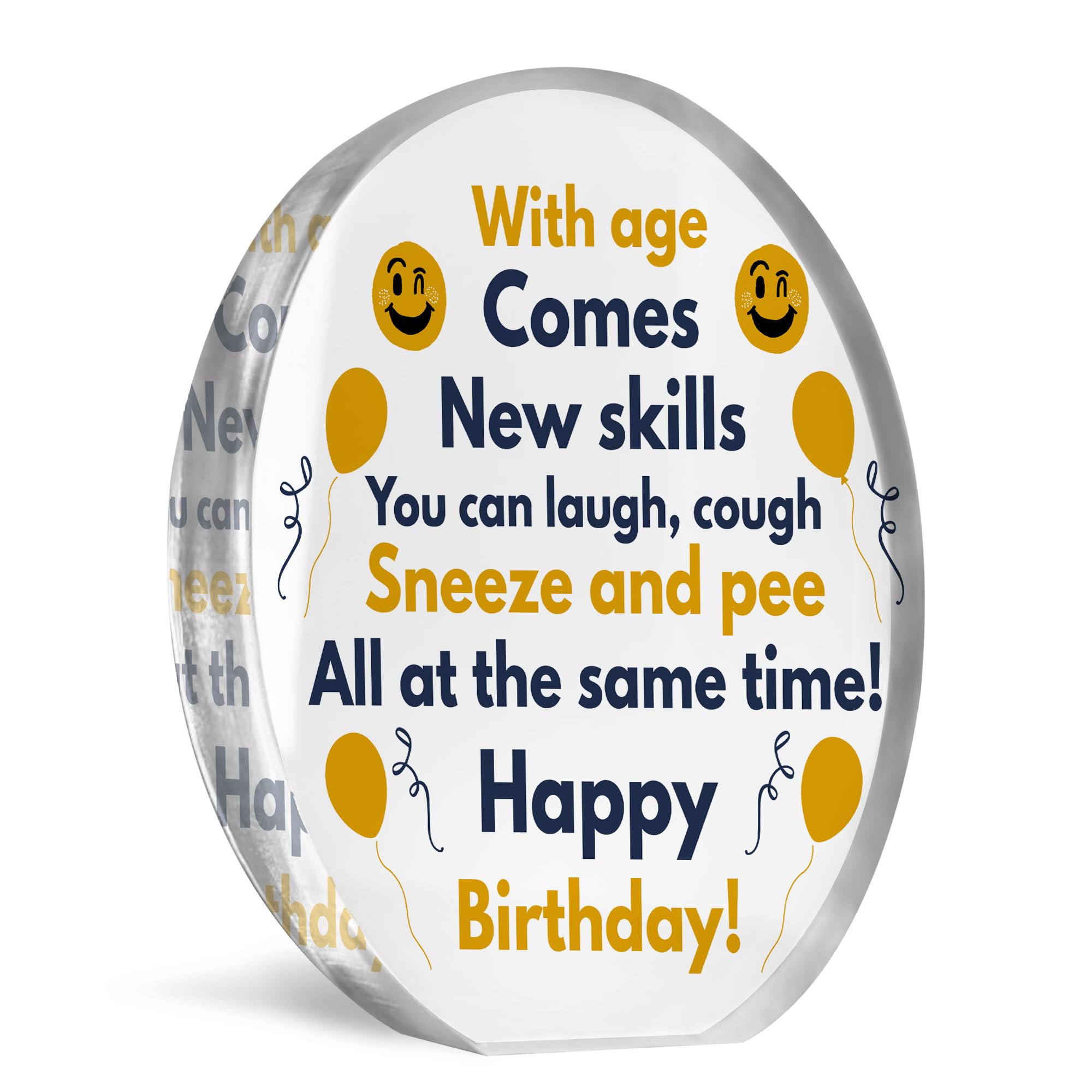 Red Ocean Funny Birthday Acrylic Plaque, 40th 50th 60th 70th Rude Birthday Gifts For Mum Dad Nan Grandad Friend Brother Sister, Joke Birthday Presents, Gag Gifts