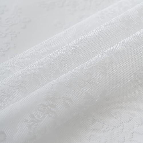 Miniatura 5 de TUDECO Cortina de ducha blanca tamaño establo  Cortina de ducha de encaje campestre de 36 x 72 pulgadas con cenefa de fijación, cortina de ducha