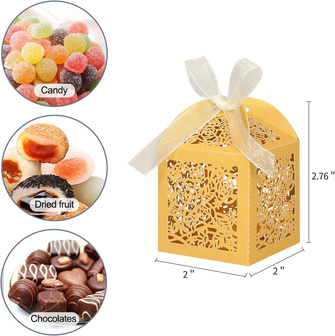 Cajas De Favores Para Bodas - Diseño Con Mariposas, Corazones Y Dulces, Para Detalles De Boda