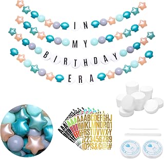Heopeis 137 Pcs Friendship Bracelet Garland DIY Birthday Friendship Banner Kit Famous Singer Customizable Party Decor for Back to School Wedding