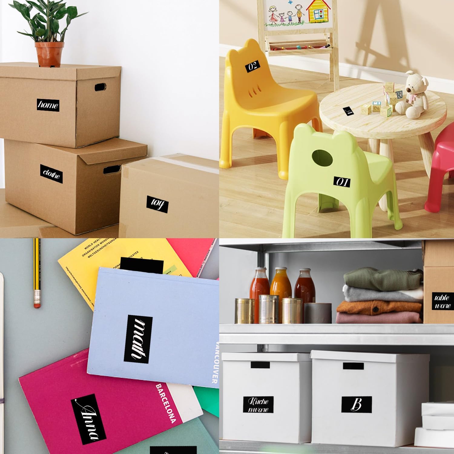 STARLIBOO Colored Labels Stickers 3 x 2 Inch, Rectangle Moving Labels, 250Pcs Removable Square Label Inventory Stickers, Garage Sale Price Stickers, Adhesive Moving Labels for Boxes - Image 5