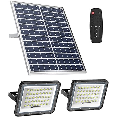 Engrepo Solar Flood Light Outdoor Auto On Off Dusk To Dawn With Remote Control 1500lm Dual 80leds 6000k Bright White Floodlights Ip65 Waterproof Solar Power Light For Yard Garden Shed Barn