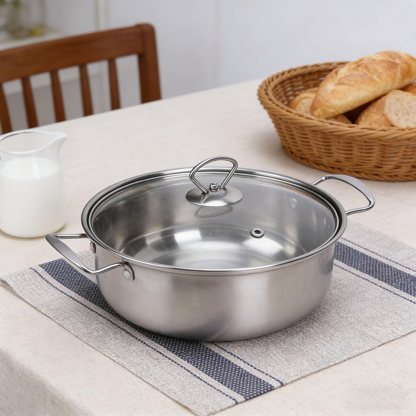 Ensemble de Casseroles en Acier Inoxydable, 5 Casseroles avec